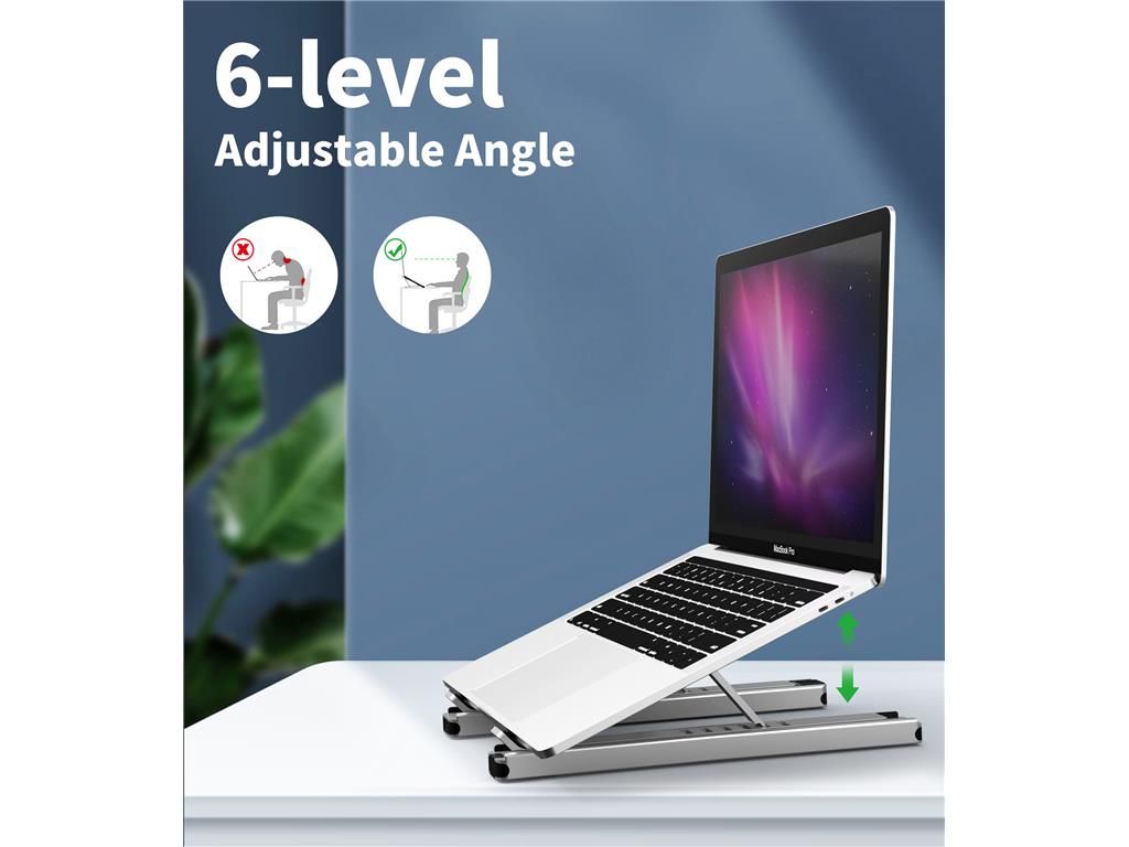 Stand laptop 9in1 si HUB USB type C docking station reglabil aluminiu Choetech HUB-M43-SL-V1 - imagine 5