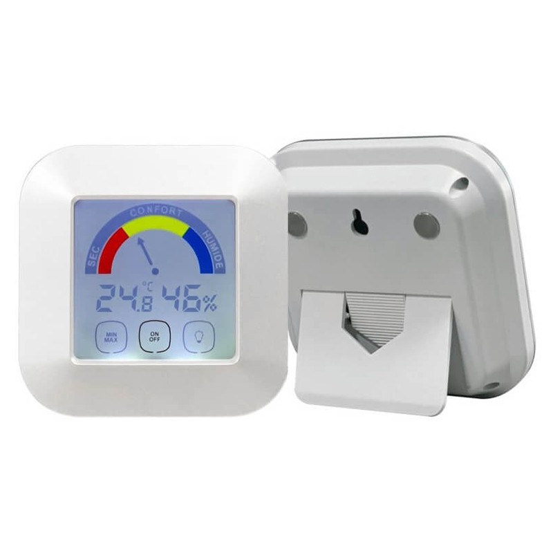 Statie meteo cu afisaj LCD Digital temperatura umiditate 87×87×20 mm 2× AAA OMEGA OWS20 - imagine 2
