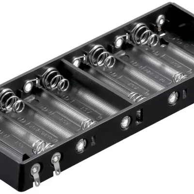 Suport baterie 10x AA R6 cu contacte pentru lipire Goobay