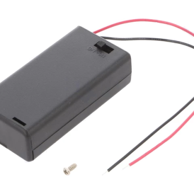 Suport baterii 2x AA R6 cu cabluri si comutator COMF SBH-321-3AS