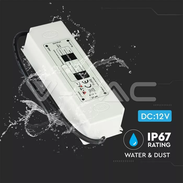 Sursa alimentare banda LED 12V 12.5A 150W IP67 V-TAC - imagine 2