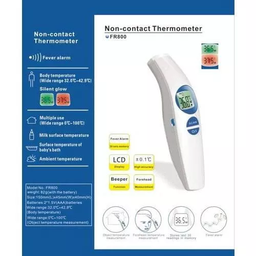 Termometru digital infrarosu mode 32-42.9C si 0-100C FR850 JIACOM - imagine 3