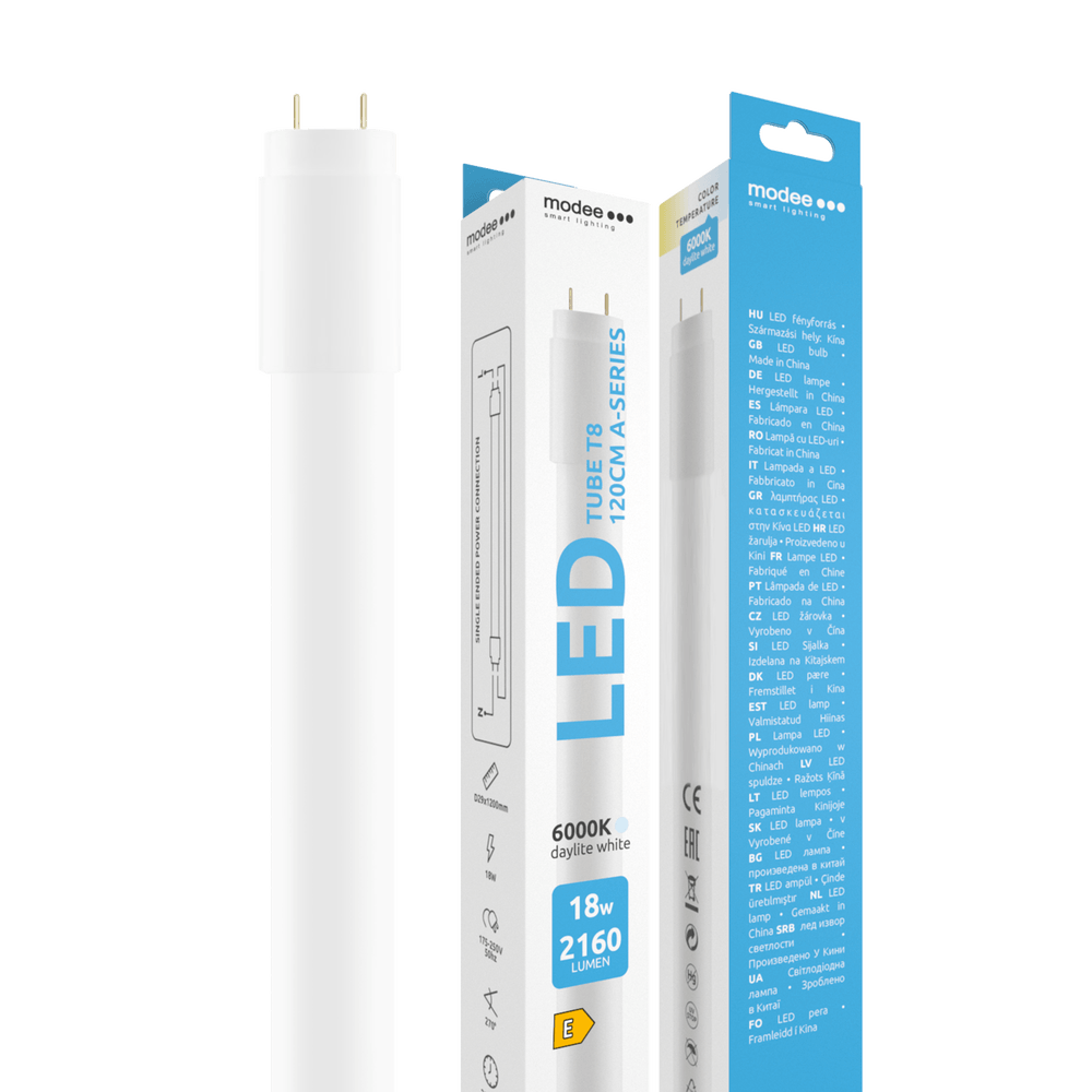 Tub LED T8 18W 2160lm 1200mm lumina rece 6000K Modee ML-T8G6000K1200-18WA