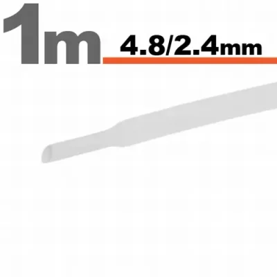 Tub termocontractant alb 4.8 /2.4 mm 1m lungime