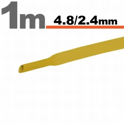 Tub termocontractant galben 4.8 /2.4 mm 1m lungime